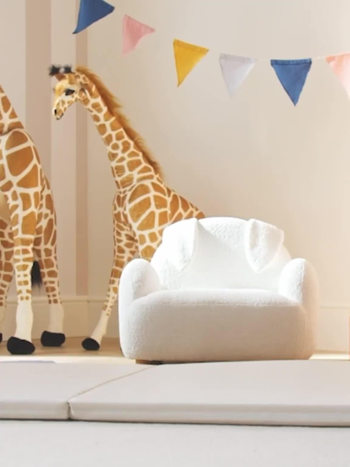 Image thumbnail 6 of 6 of CuddleCo Etta Bear Kids Chair - Boucle Mushroom