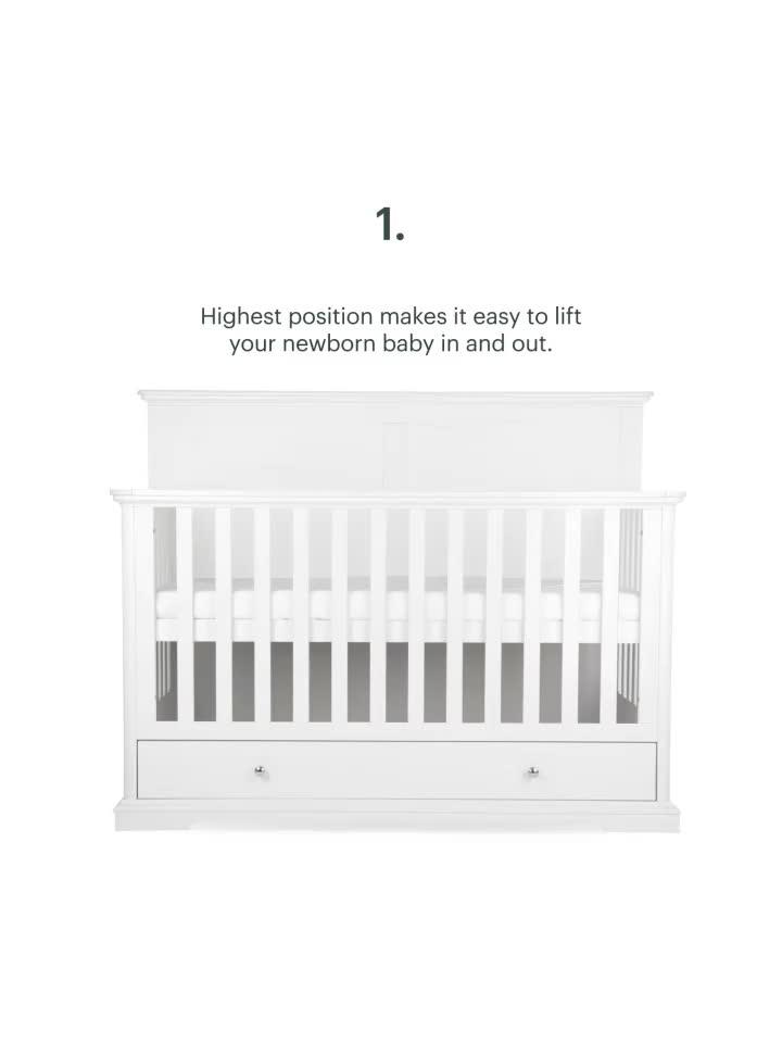 Image thumbnail 6 of 6 of CuddleCo Beaumont 3pc Set - Grande Cot Bed - White