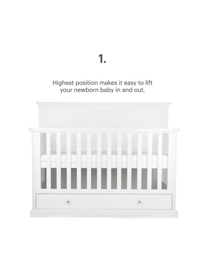 Image thumbnail 6 of 6 of CuddleCo Beaumont 2pc Set - Grande Cot Bed - White