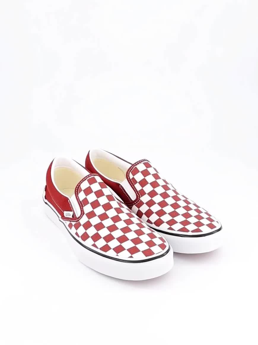 Image thumbnail 7 of 7 of Vans Unisex Classic Slip-On Checkerboard Canvas Shoes - Brown