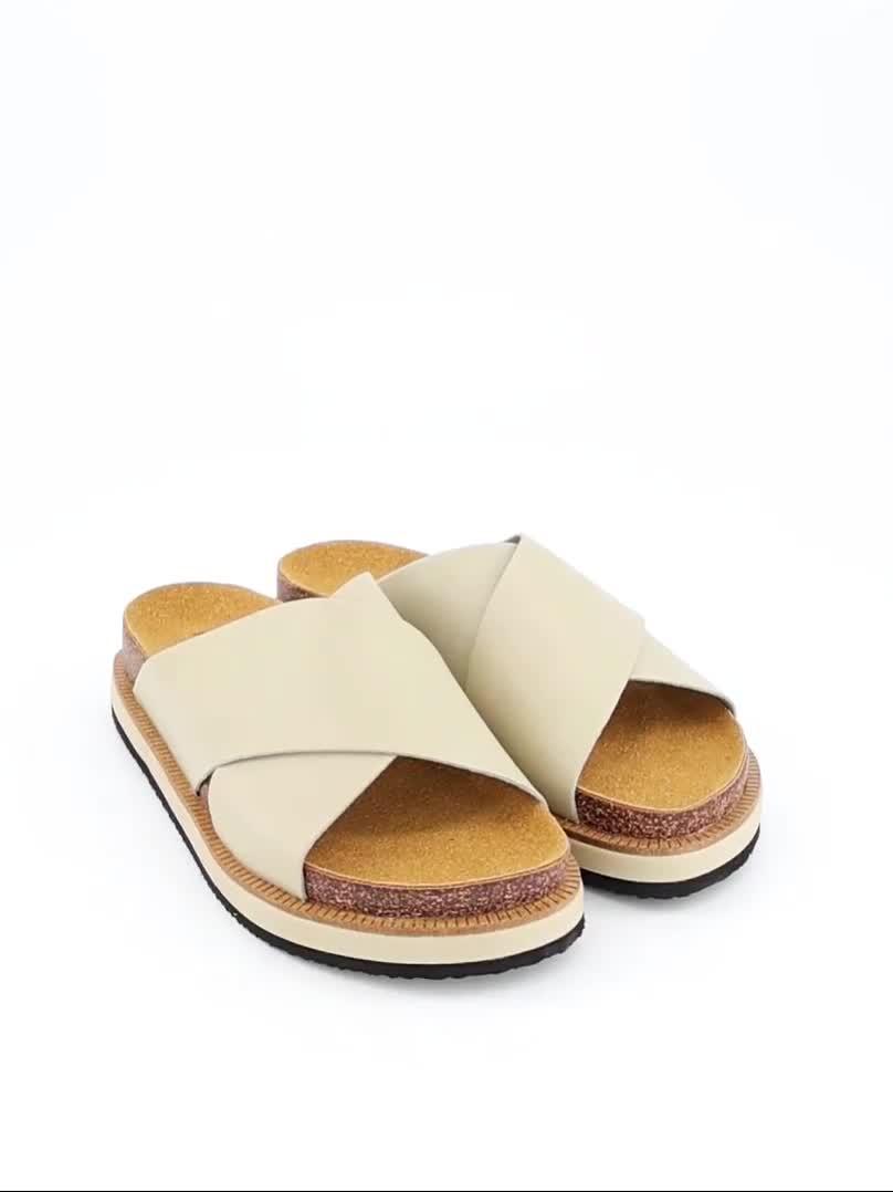 Image thumbnail 7 of 7 of FREE PEOPLE Sidelines Footbed Sandals - Cream