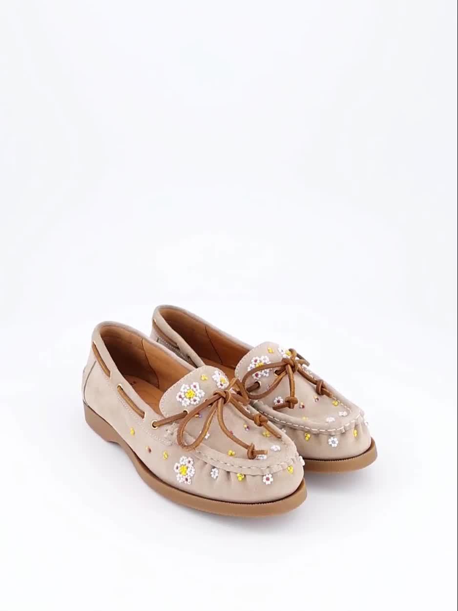Image thumbnail 7 of 7 of FREE PEOPLE Sandy Seed Bead Boat Shoe - Brown