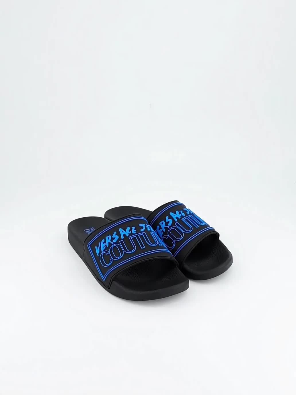 Image thumbnail 7 of 7 of Versace Jeans Couture Contrast Logo Sliders - Black