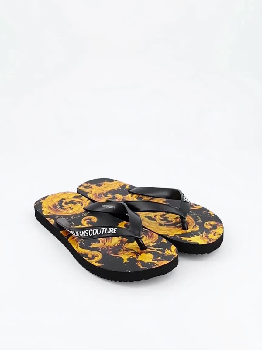 Image thumbnail 7 of 7 of Versace Jeans Couture Printed Flipflop - Black