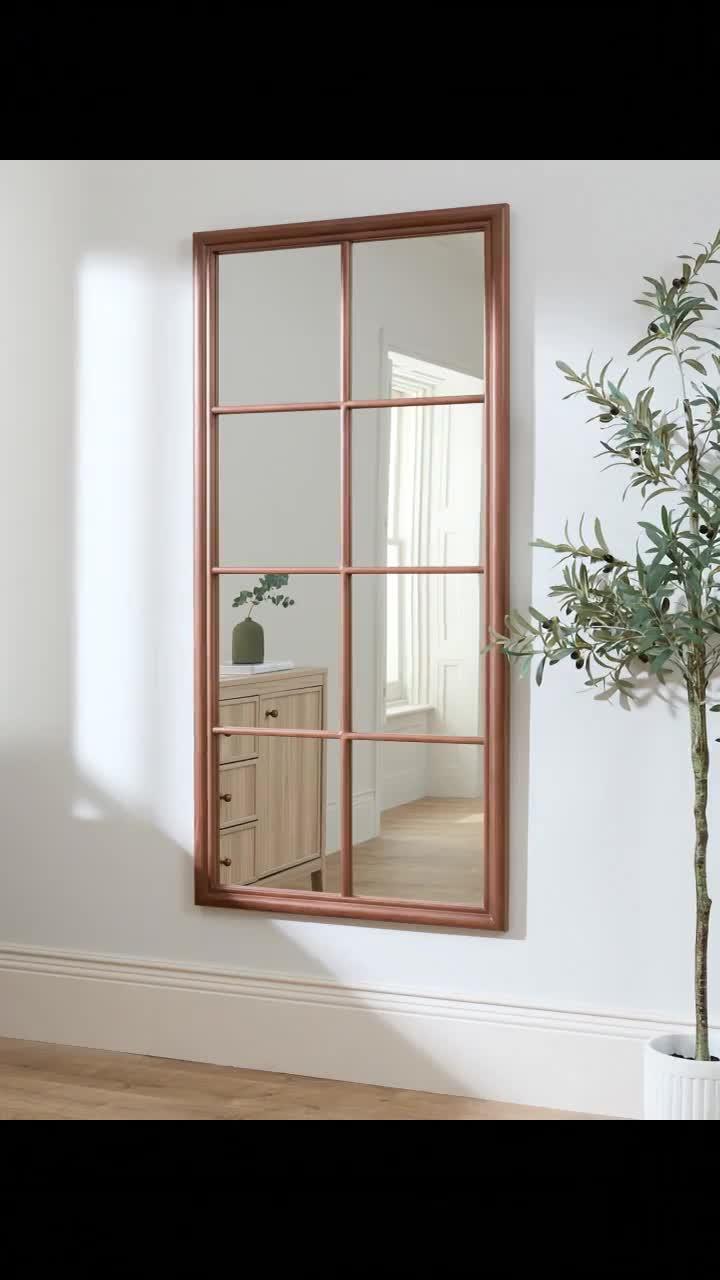 Image thumbnail 8 of 8 of The Very Collection Natural Window Pane Mirror 75x155cm