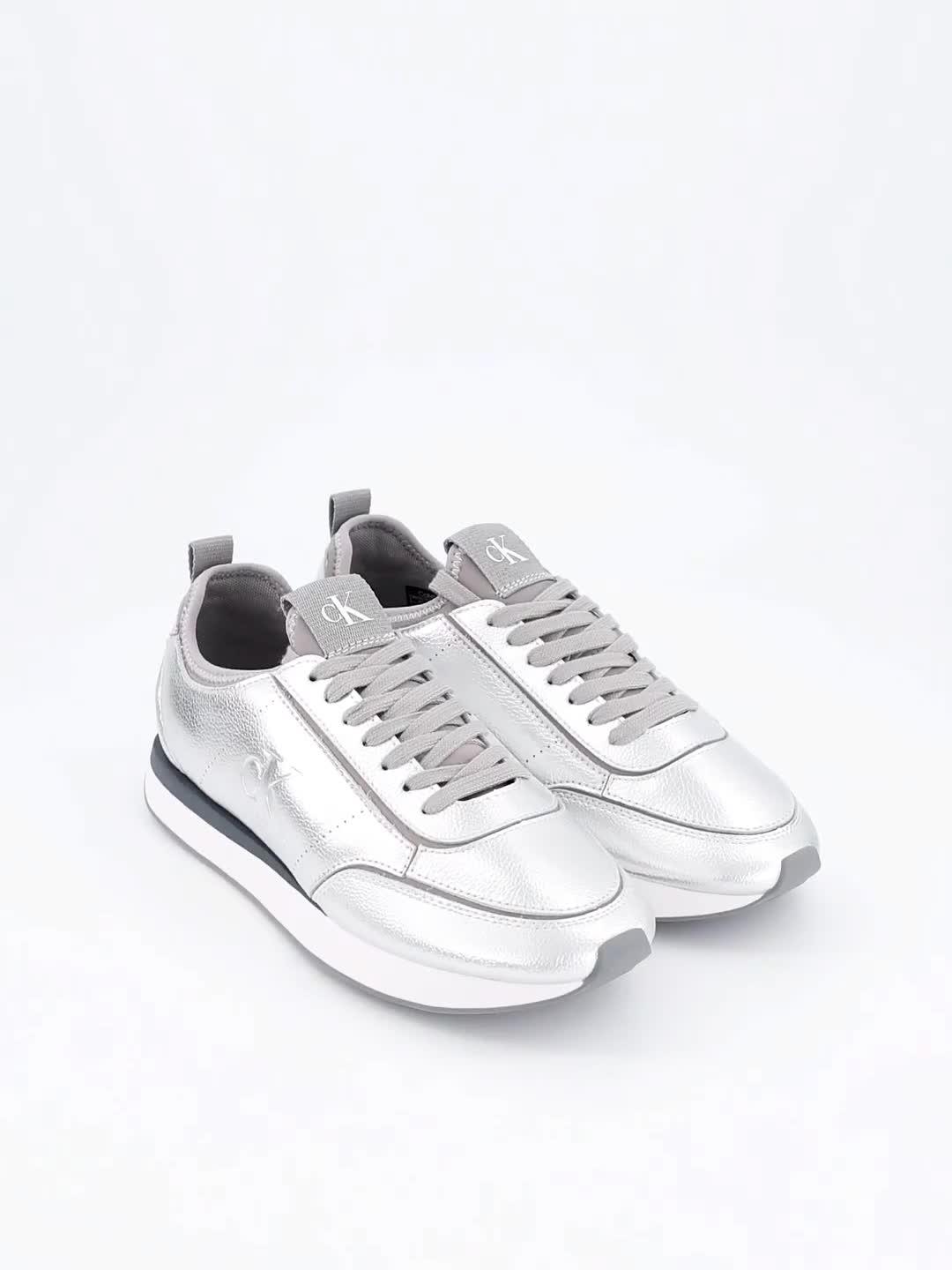 Image thumbnail 7 of 7 of Calvin Klein Retro Runner Metallic Trainers - Silver