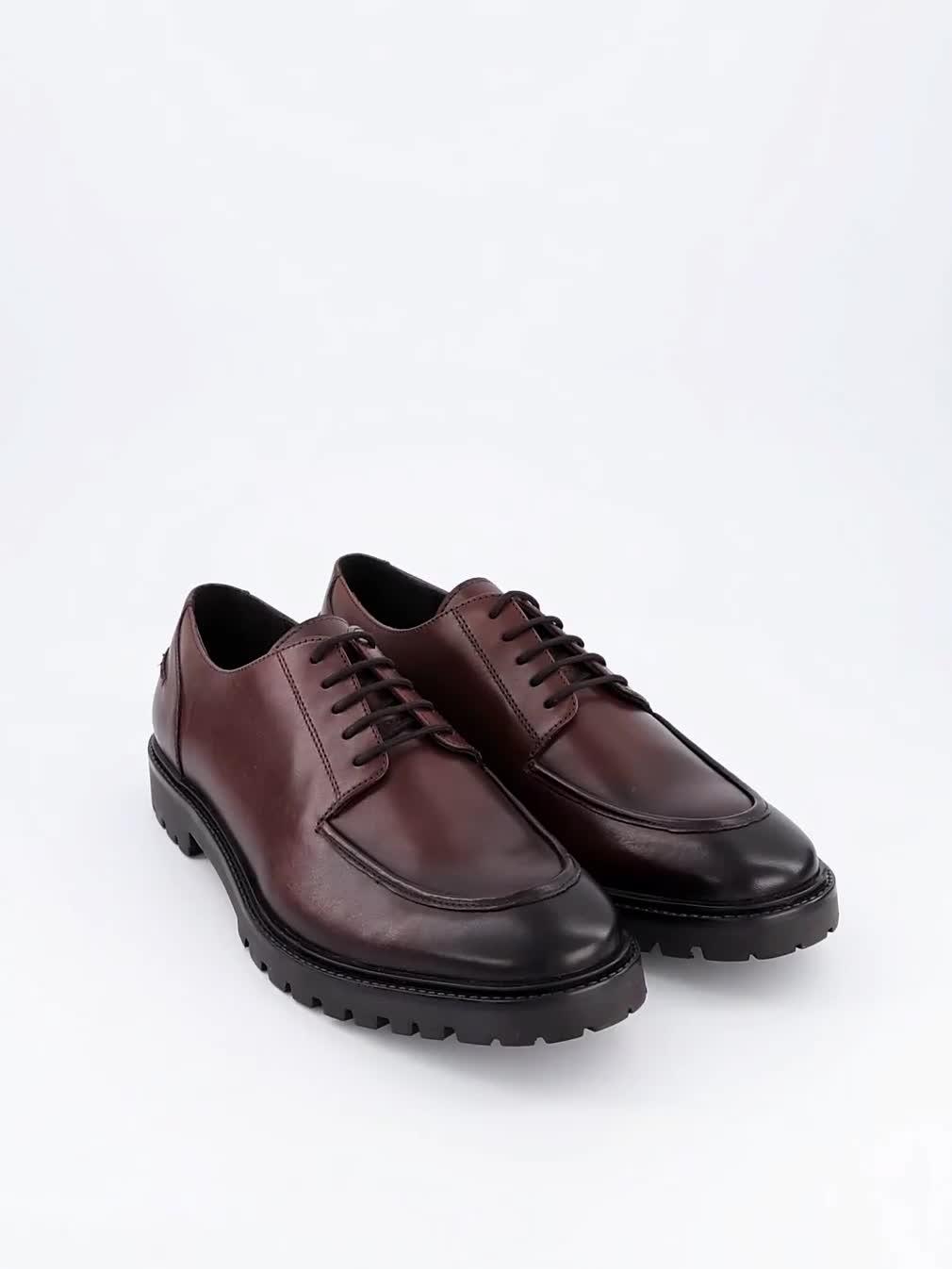Image thumbnail 7 of 7 of The Very Collection Mens Leather Lace-Up Apron Toe Derby Shoes - Dark Brown