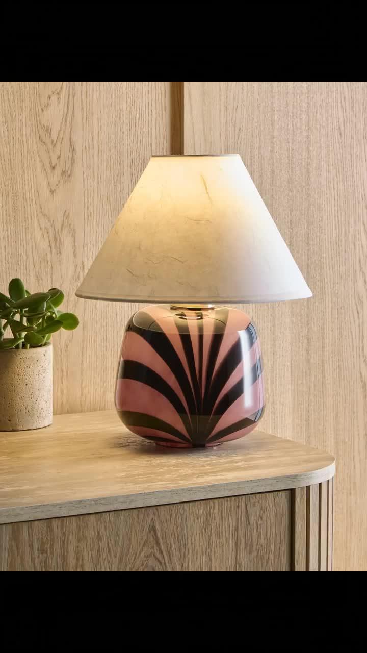 Image thumbnail 8 of 8 of The Very Collection Striped Glass Table Lamp