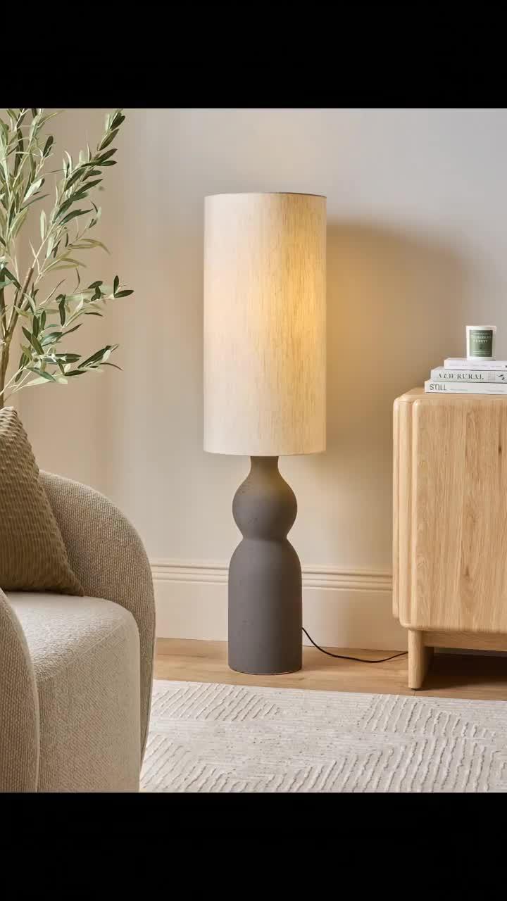 Image thumbnail 7 of 7 of The Very Collection Matte Black Totem Ceramic Floor Lamp