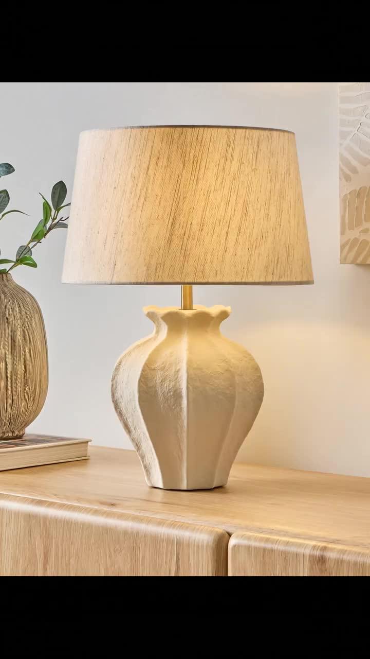 Image thumbnail 8 of 8 of The Very Collection Vertical Rib Ceramic Textured Table Lamp