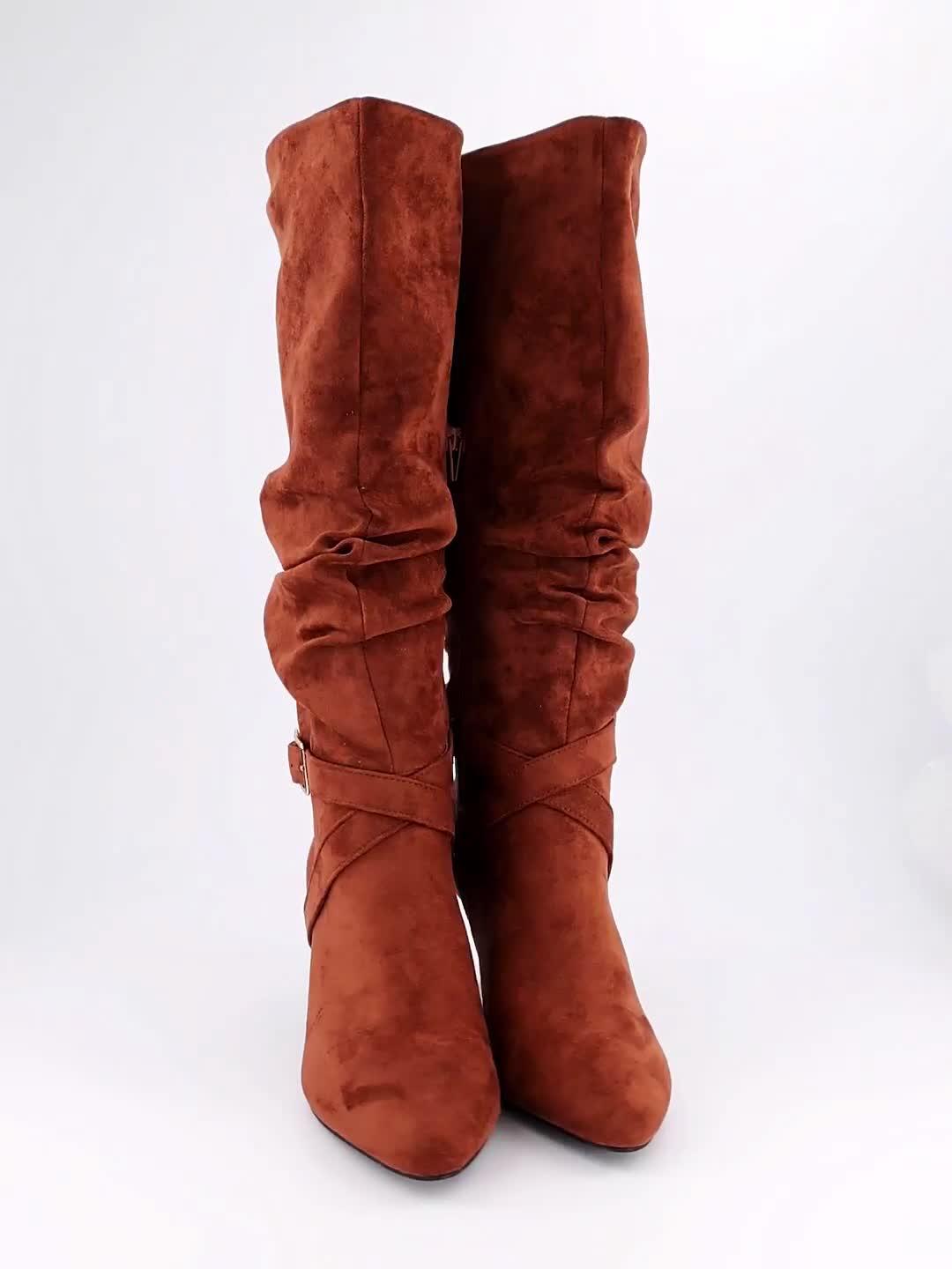 Image thumbnail 7 of 7 of The Very Collection Slouch Heeled Knee Boot - Tan