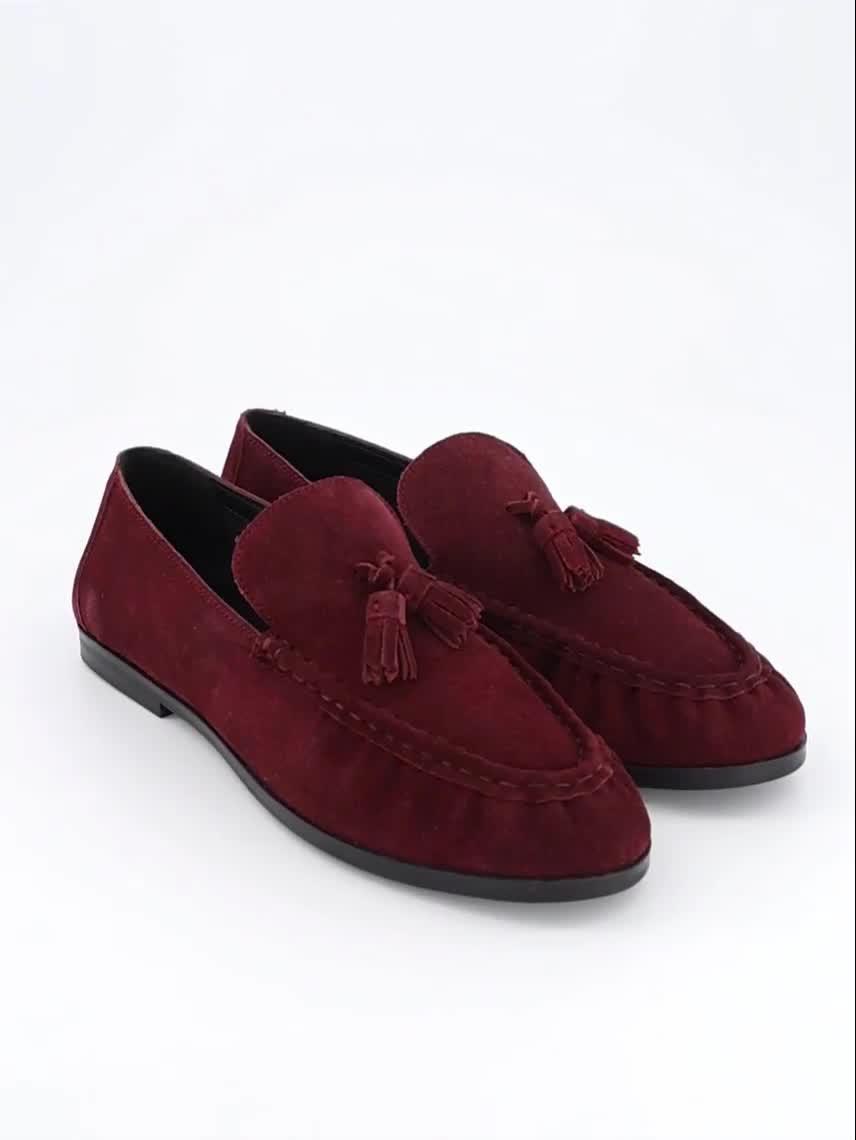 Image thumbnail 7 of 7 of The Very Collection Leather Tassel Loafer - Burgundy