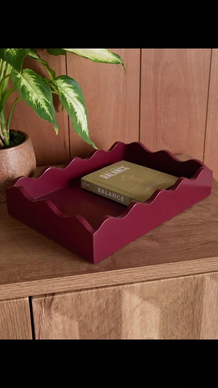 Image thumbnail 7 of 7 of The Very Collection Wavy Edge Tray - Burgundy