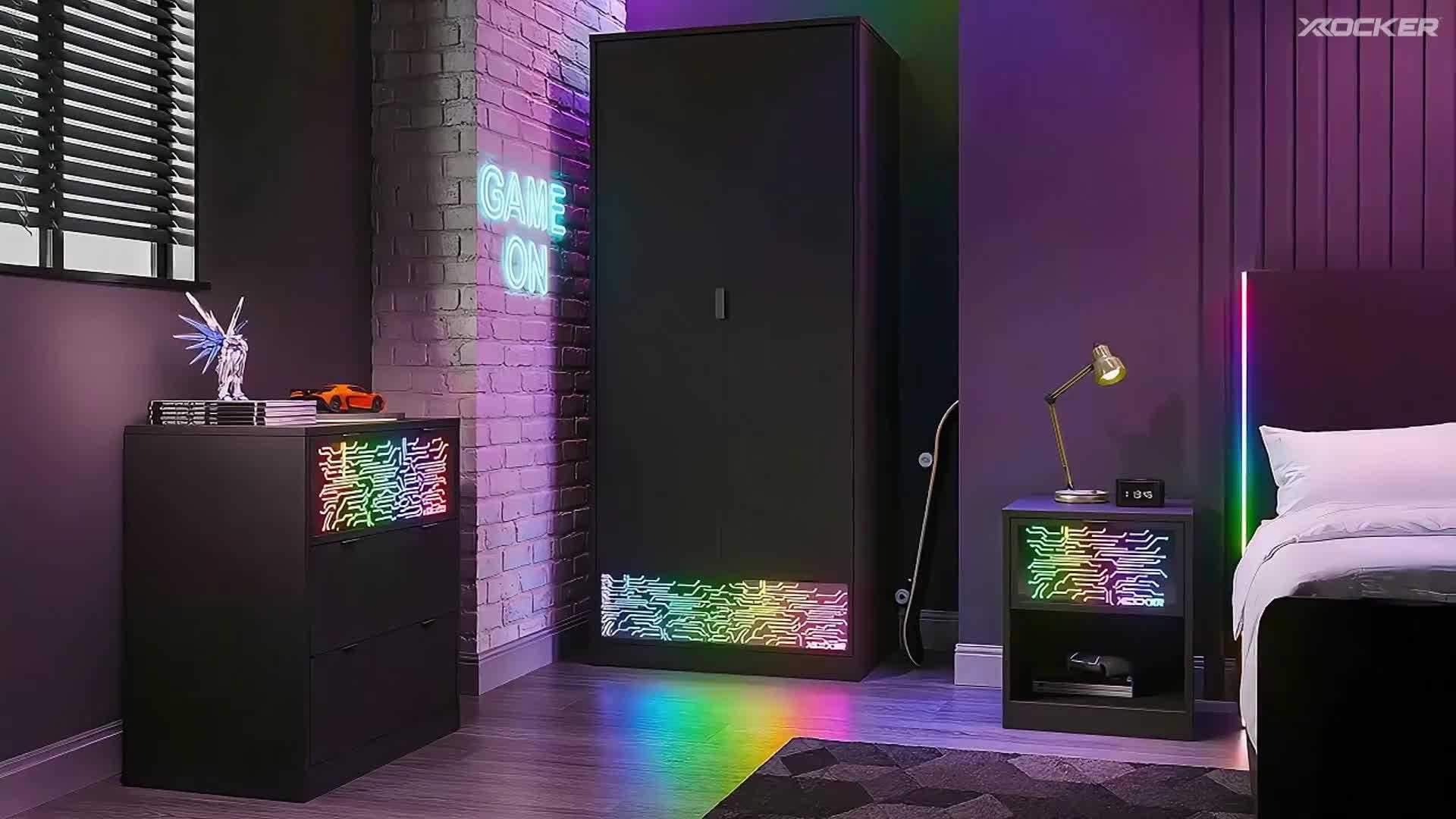 Image thumbnail 8 of 8 of X Rocker Neonite Wardrobe Circuit Edition With App Control Led Lights