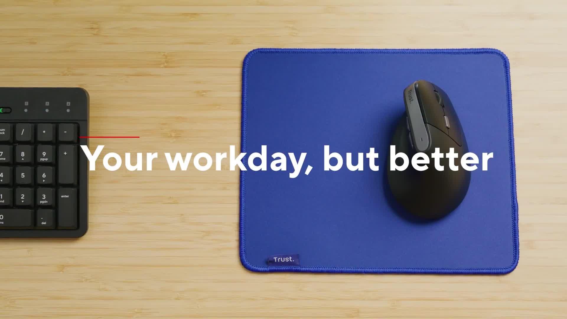 Image thumbnail 8 of 8 of Trust Trust Bayo II Ergonomic Wireless Mouse - Black