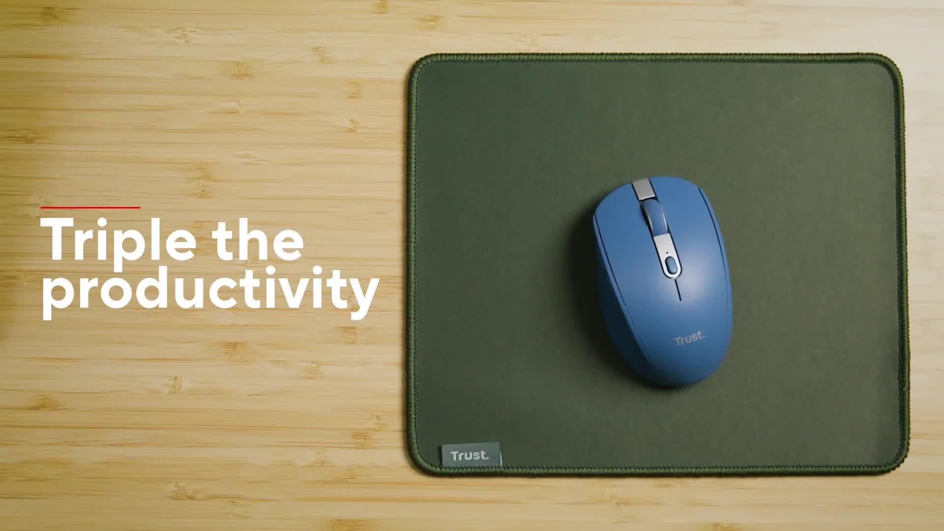 Image thumbnail 8 of 8 of Trust Trust Ozaa Compact Multi-Device Wireless Mouse with silent Click - Blue