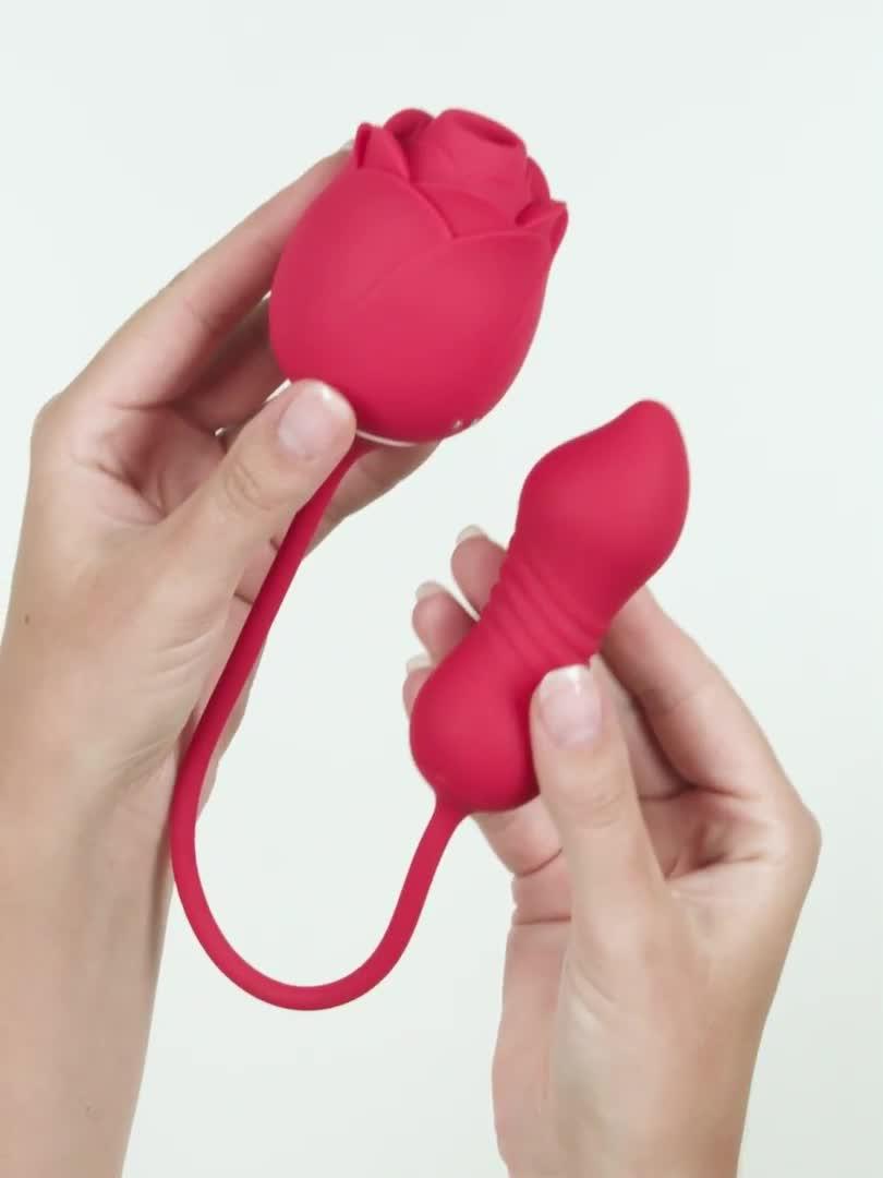 Image thumbnail 8 of 8 of Lovehoney Power Petal 2-in-1 Clitoral Suction Stimulator with Thrusting Egg Vibrator