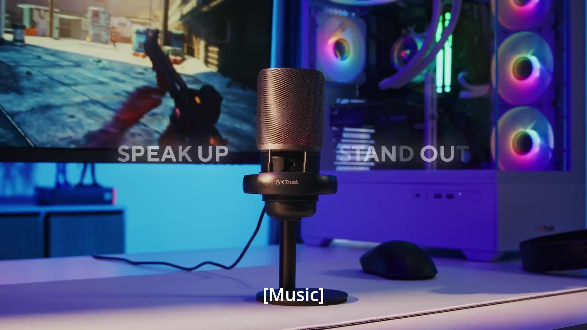 Image thumbnail 8 of 8 of Trust GXT238 Auron Illuminated Compact USB Streaming Microphone, Black