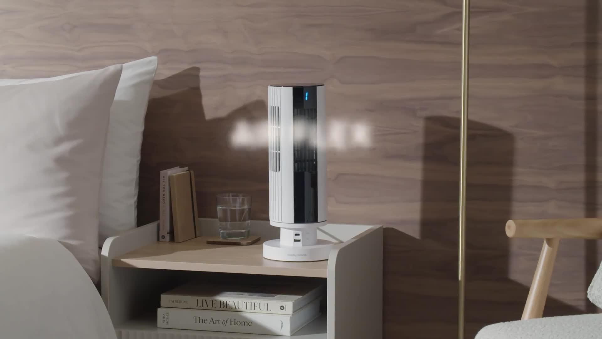 Image thumbnail 8 of 8 of Morphy Richards AirFlex 14" Tower Fan with Built-In Device Charger - White