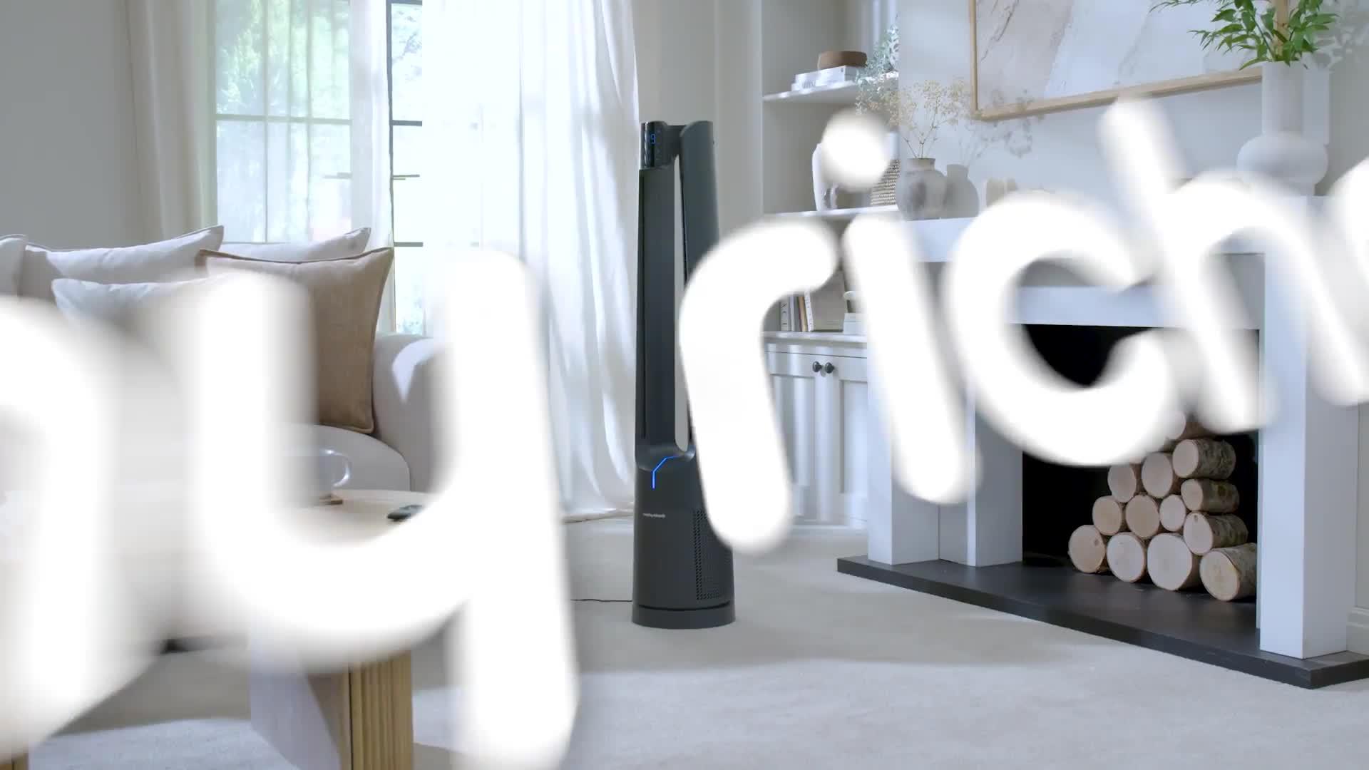 Image thumbnail 8 of 8 of Morphy Richards AirFlex 42" Bladeless Tower Fan & Air Purifier with Remote Control - Grey