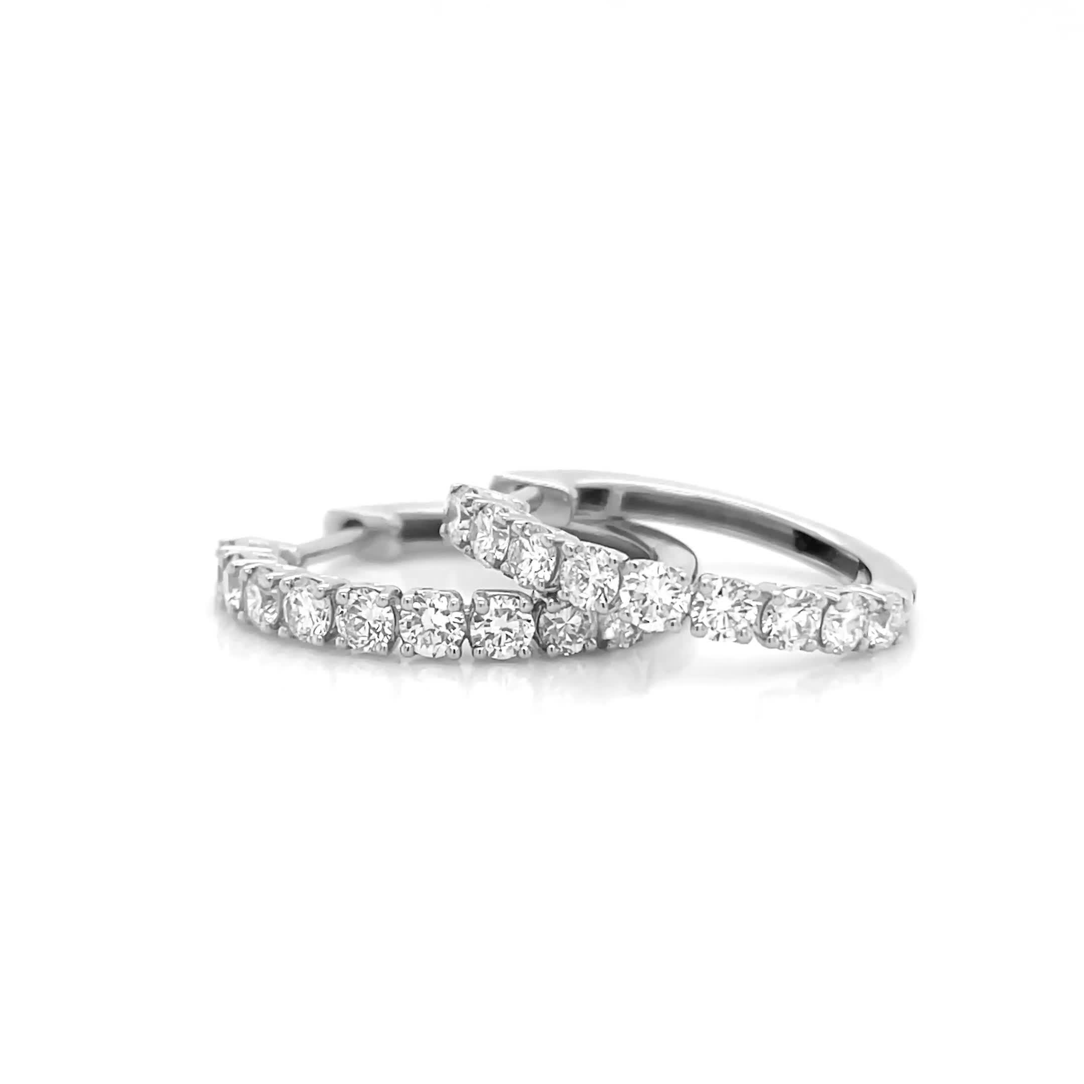 Image thumbnail 6 of 6 of Harriet Sterling 0.50Ct Lab-Grown Diamond Round Hoop Earrings - Silver