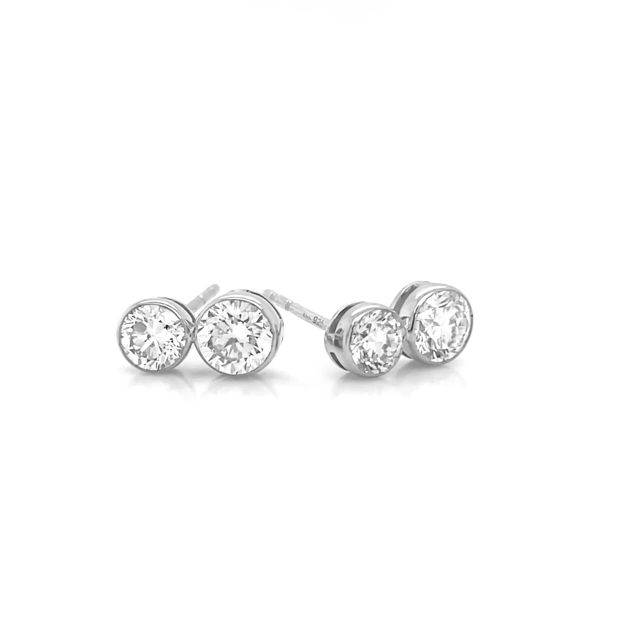 Image thumbnail 6 of 6 of Harriet Sterling Silver 1ct Lab-Grown Diamond Graduated Dew Drop Stud Earrings