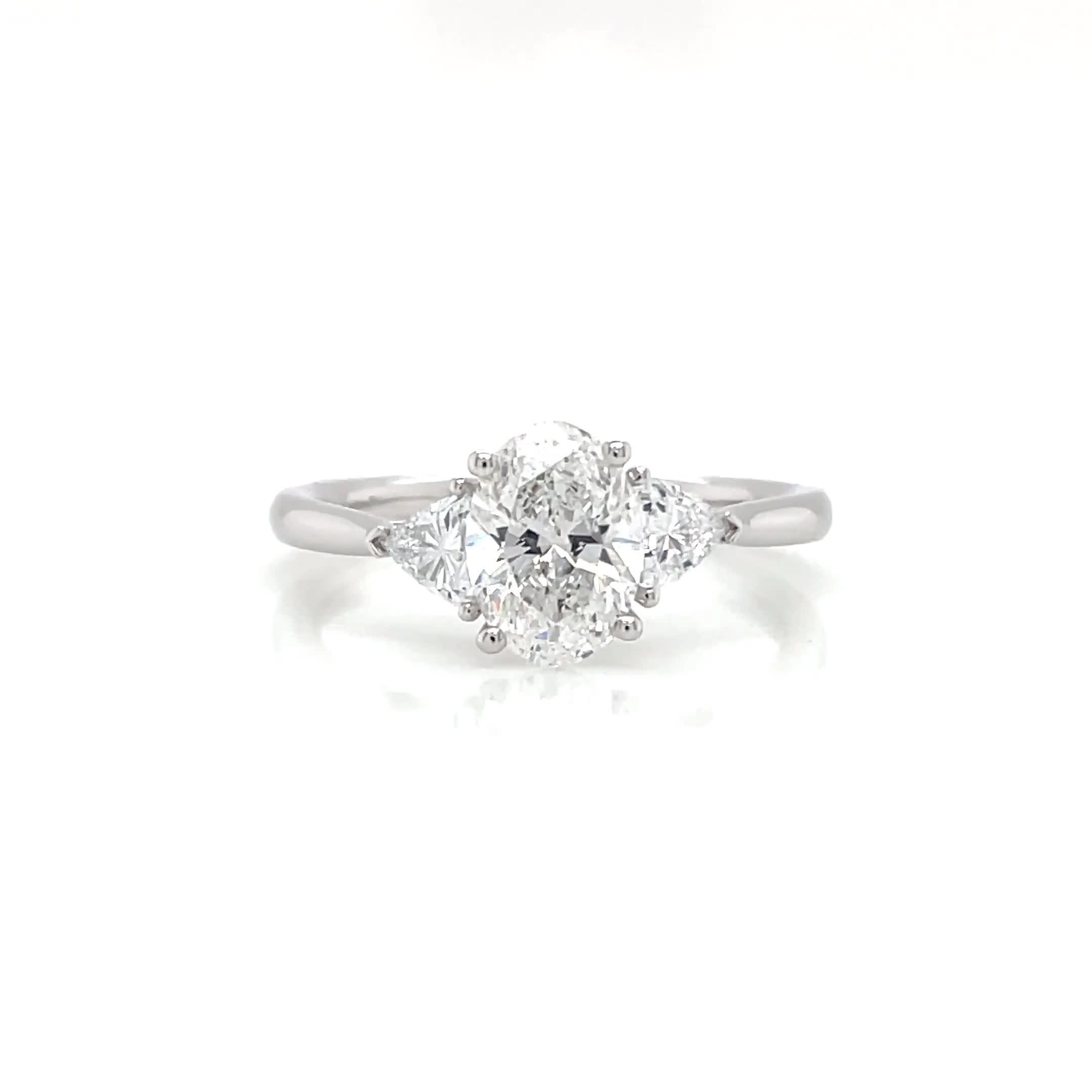 Image thumbnail 6 of 6 of Harriet Harriet Platinum Oval Trilogy 1.25ct Lab Grown Diamond Ring