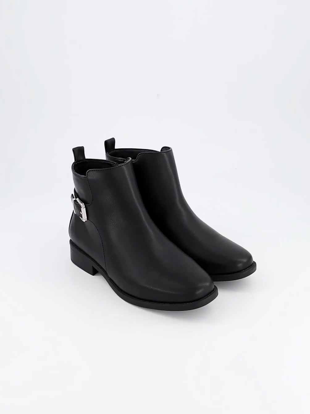 Image thumbnail 7 of 7 of The Very Collection Wide Fit Ankle Boot With Buckle - Black