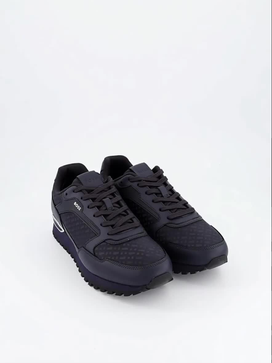 Image thumbnail 7 of 7 of BOSS Parkour-L Runn Monogram Trainers - Navy