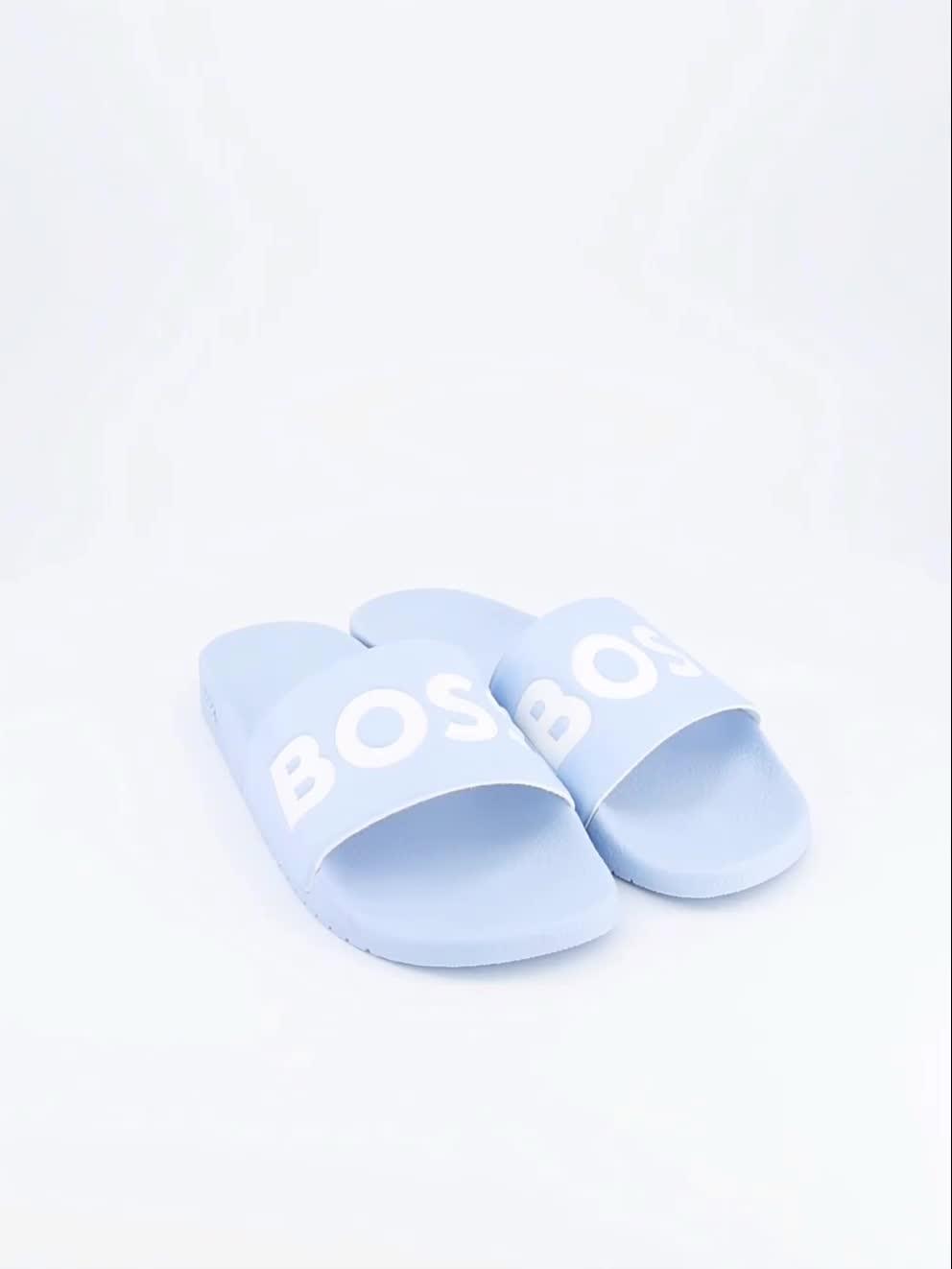 Image thumbnail 7 of 7 of BOSS Aryeh Contrast Logo Slide - Light Blue