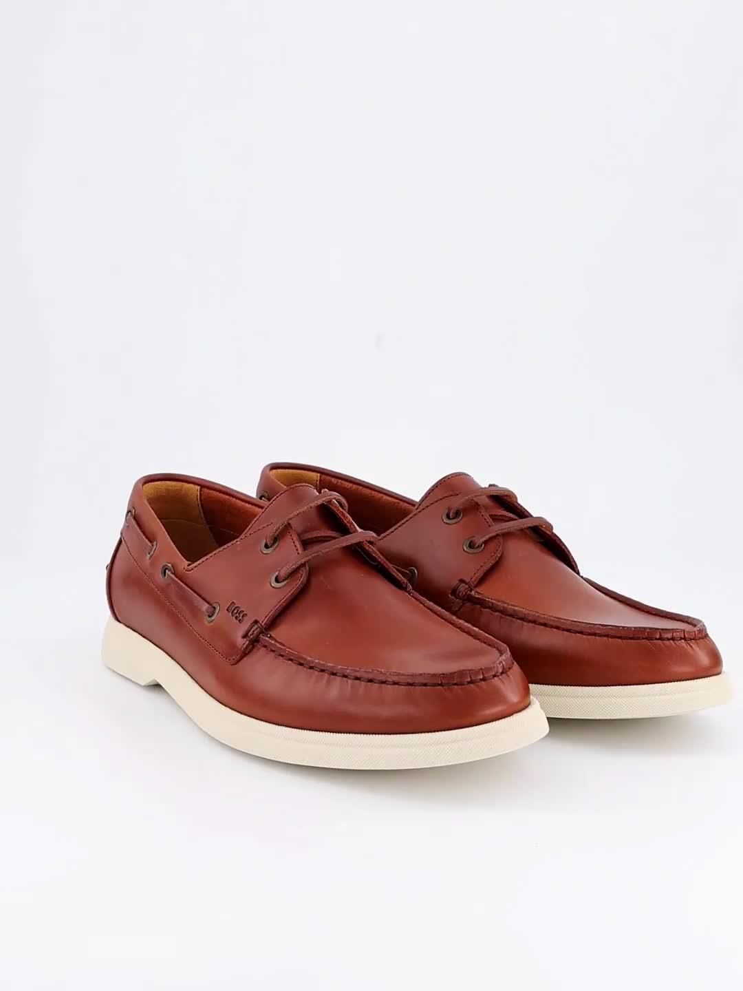 Image thumbnail 7 of 7 of BOSS Sienne Leather Boat Shoes - Brown