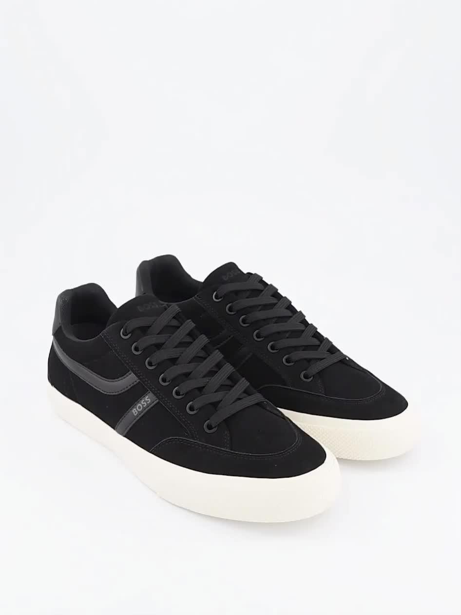 Image thumbnail 7 of 7 of BOSS Orange Aiden Pipe Trim Tennis Trainers - Black