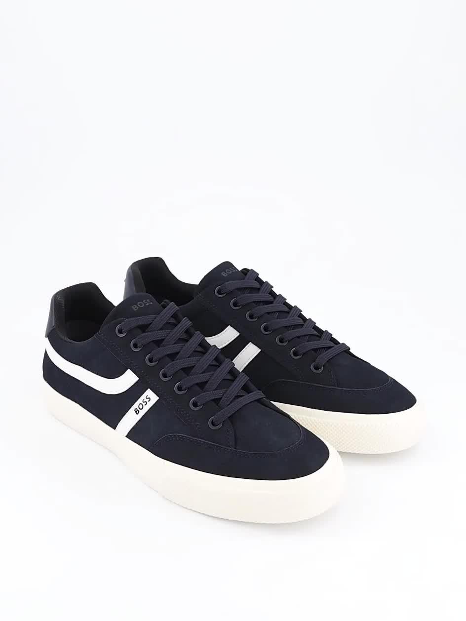 Image thumbnail 7 of 7 of BOSS Orange Aiden Pipe Trim Tennis Trainers - Navy