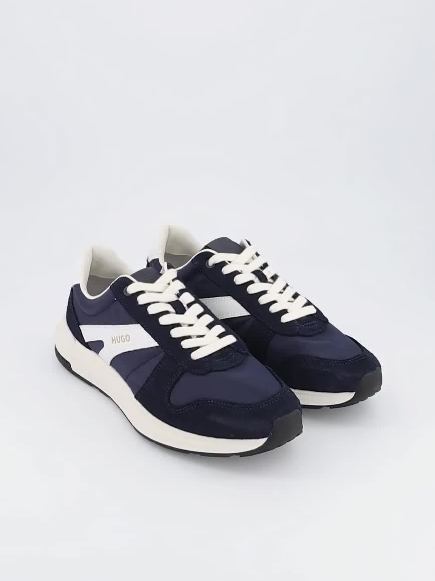 Image thumbnail 7 of 7 of HUGO Suede Trim Trainers With Logo Details - Navy