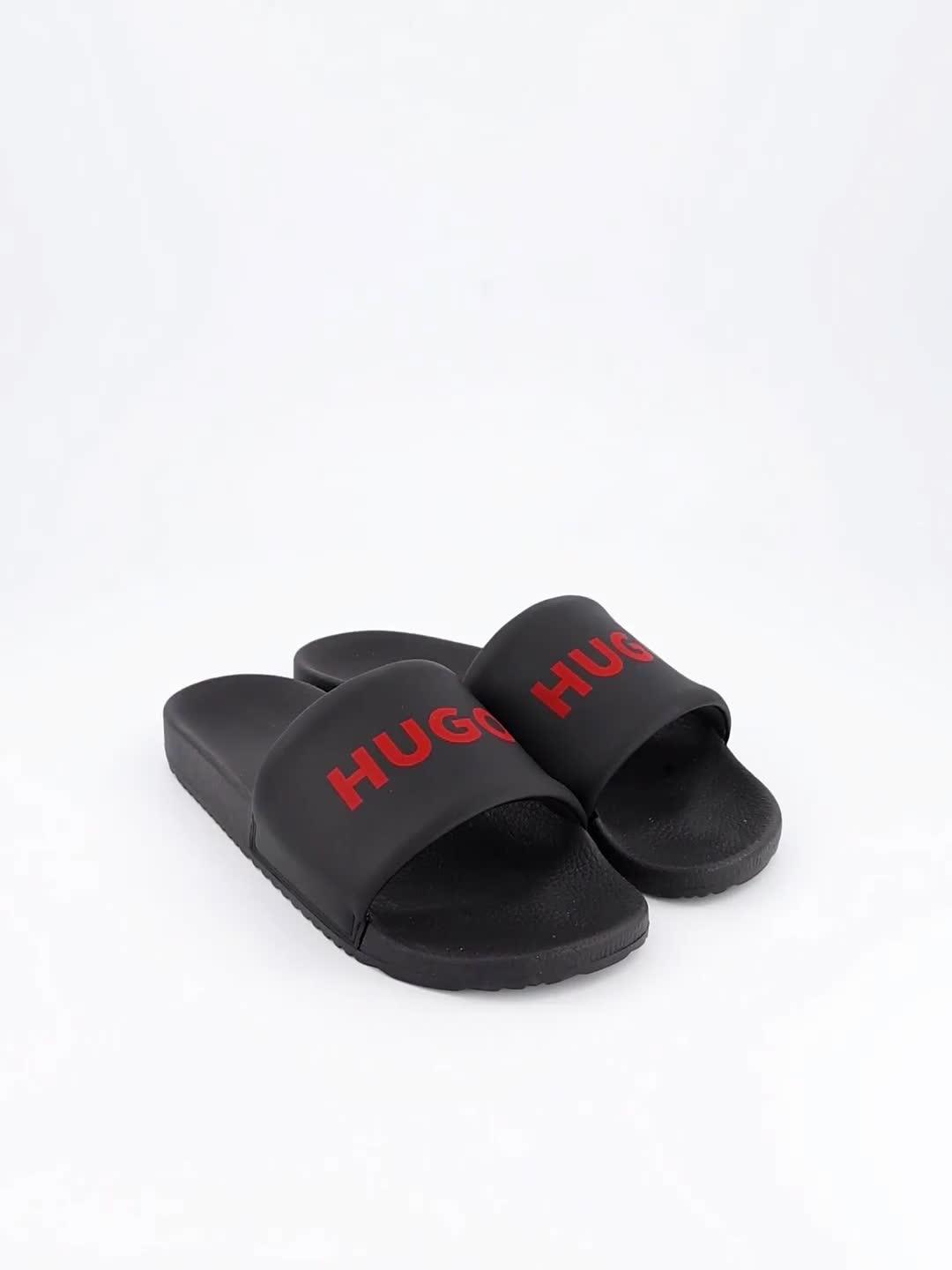 Image thumbnail 7 of 7 of HUGO Logo Pool Slides - Black