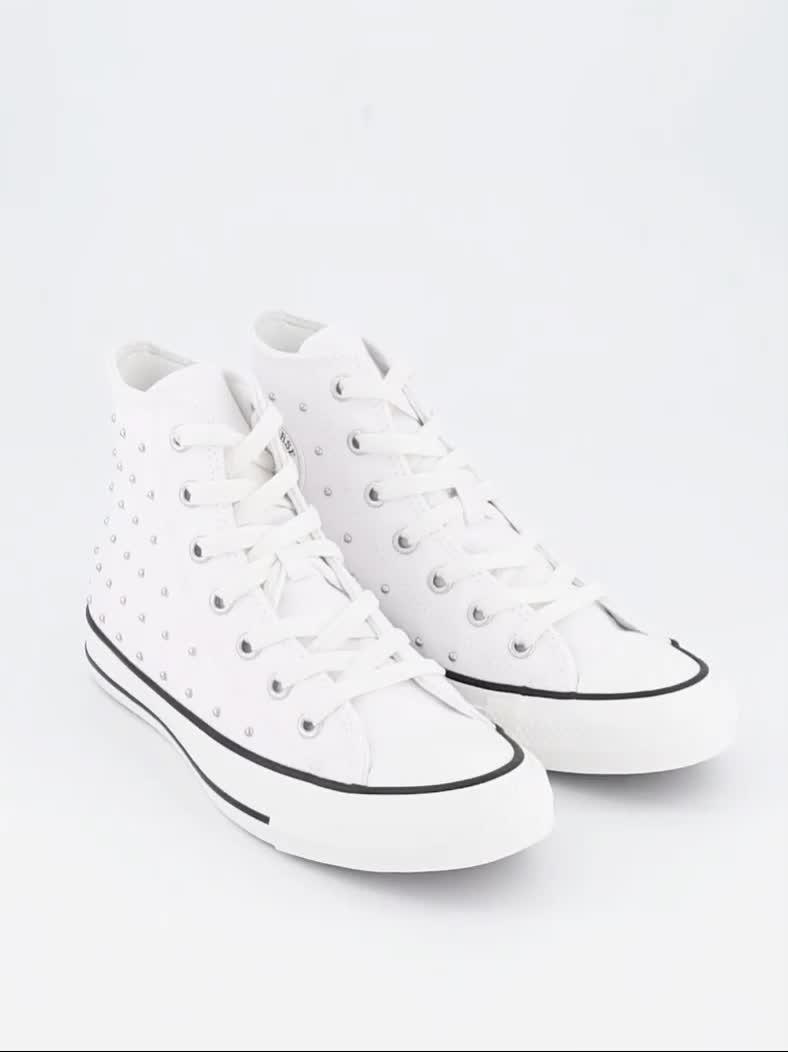 Image thumbnail 7 of 7 of Converse Girls' Chuck Taylor All Star High Studded Trainers - White