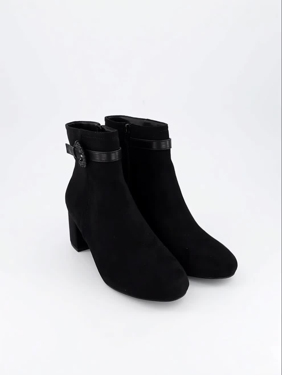 Image thumbnail 7 of 7 of The Very Collection Extra Wide Ankle Boot With Buckle Trim - Black