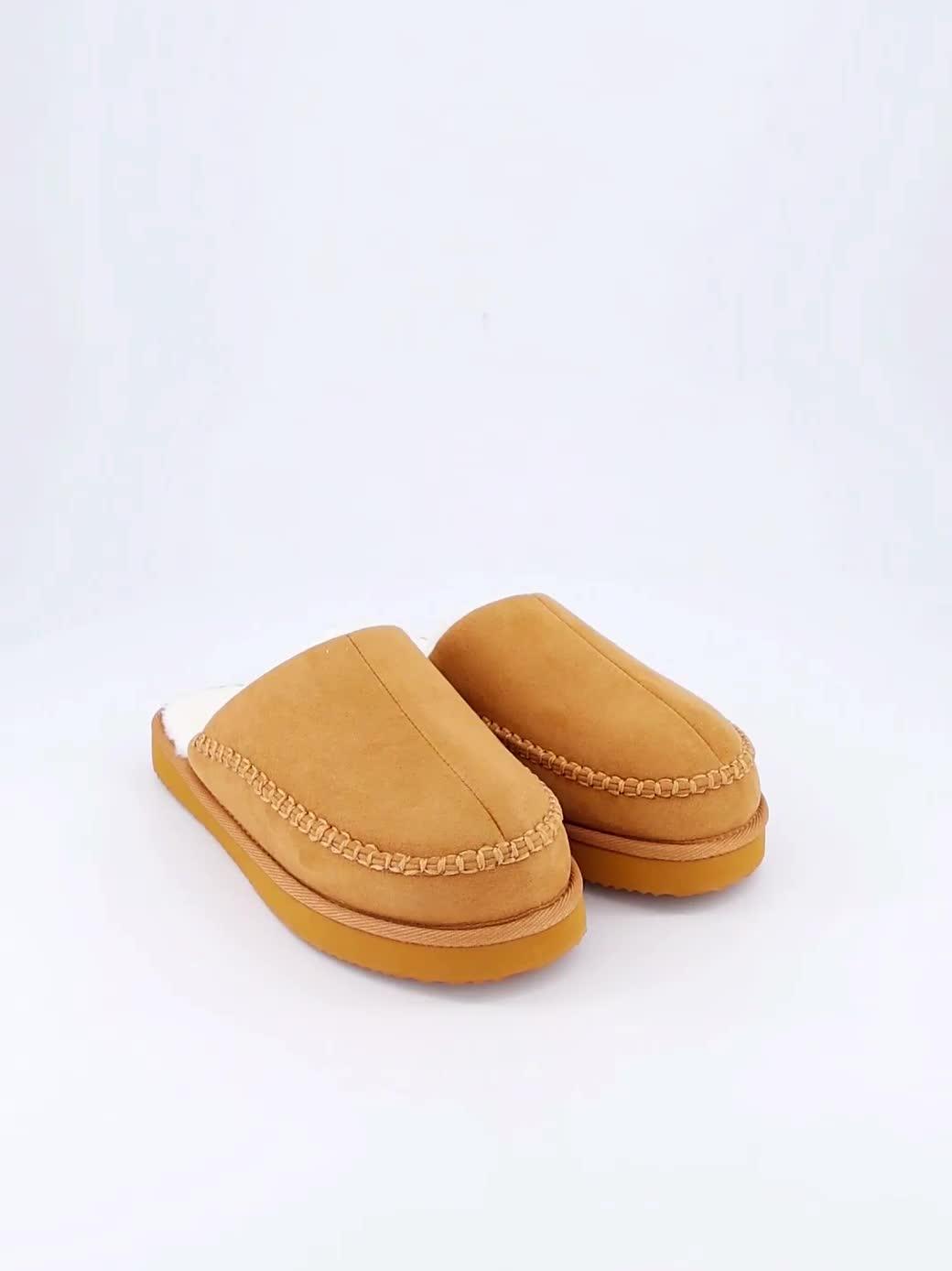 Image thumbnail 7 of 7 of Jack & Jones Mens Faux-Fur Lined Mule Slippers - Cognac