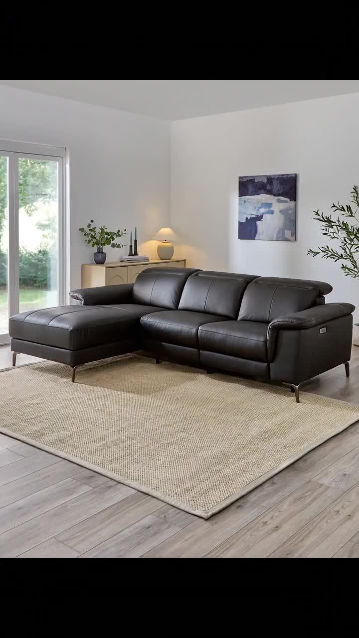 Image thumbnail 8 of 8 of The Very Collection Lorenza Leather/Faux Leather Power Recliner Left Hand 3 Seater Chaise - FSC&reg; Certified