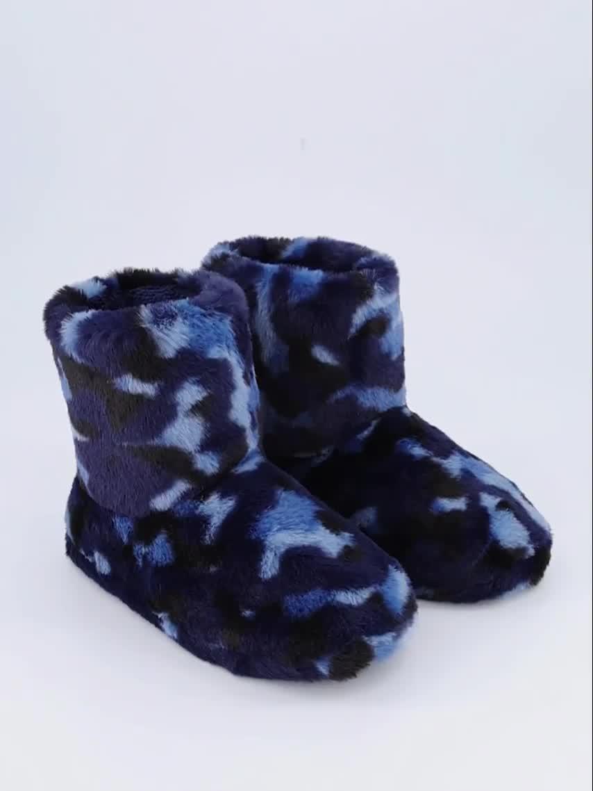 Image thumbnail 7 of 7 of The Very Collection Boys Camo Bootie Slippers - Blue