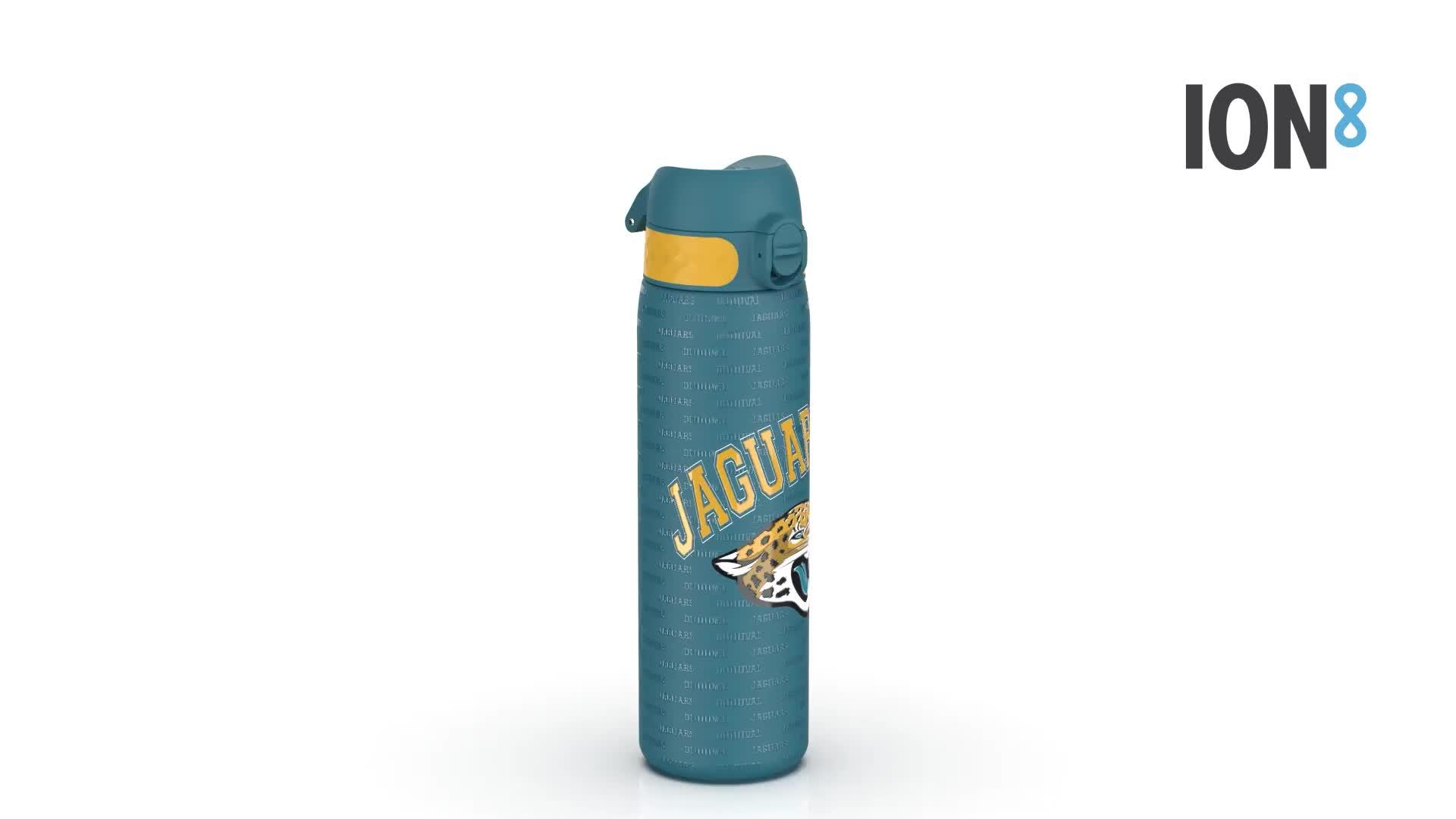 Image thumbnail 5 of 5 of Ion8 Leak Proof Slim Water Bottle, Stainless Steel, Nfl Jaguars, 600ml (20oz)