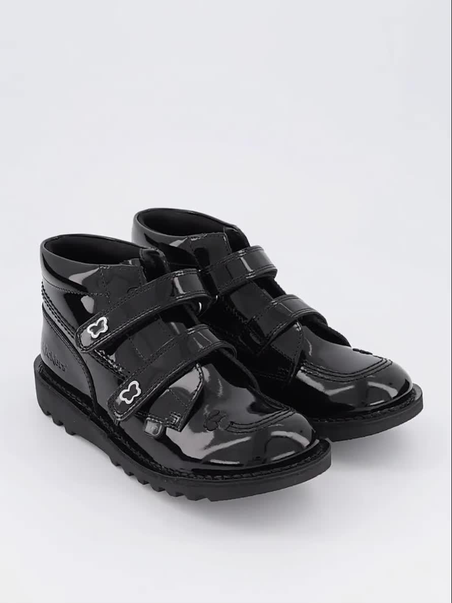 Image thumbnail 7 of 7 of Kickers Junior Kick Hi Wings Velco Leather Shoe - Black