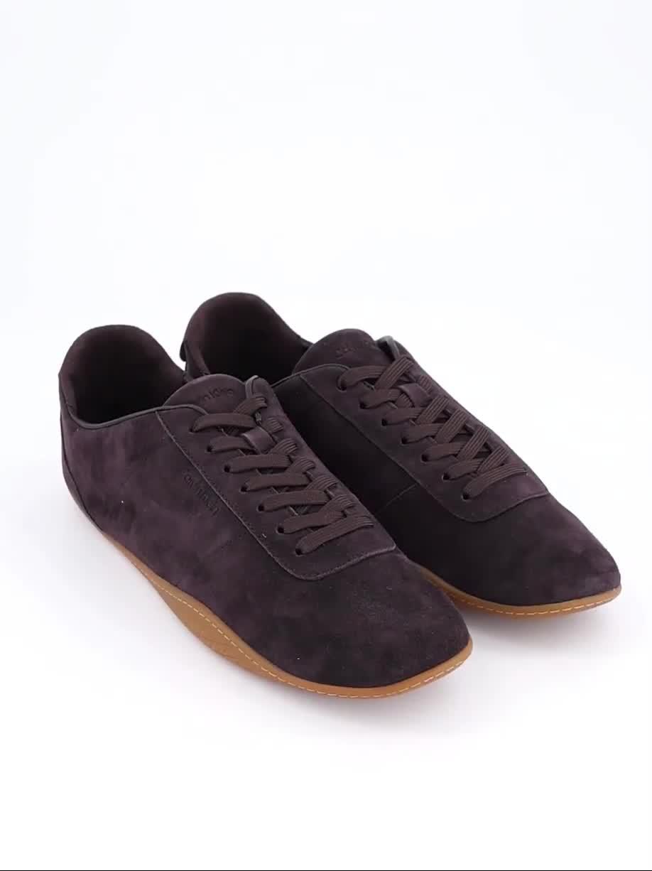 Image thumbnail 7 of 7 of Calvin Klein Women's Suede Lace Up Ballet Trainers - Brown
