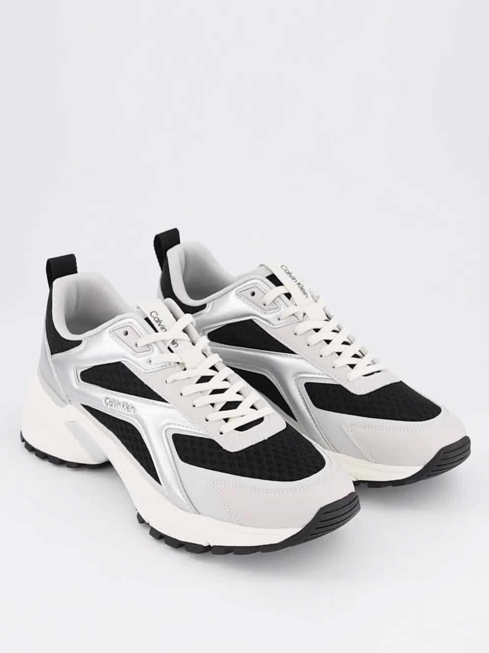 Image thumbnail 7 of 7 of Calvin Klein Hike Run Stripe Mesh Trainer - Silver