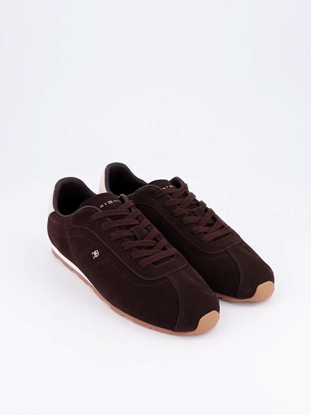 Image thumbnail 7 of 7 of Tommy Hilfiger Monogram Suede Low Profile Trainers - Brown