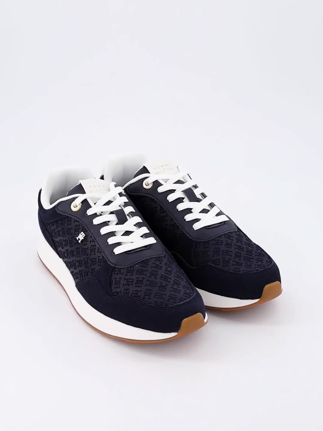 Image thumbnail 7 of 7 of Tommy Hilfiger TH Monogram Plaque Suede Trainers - Blue