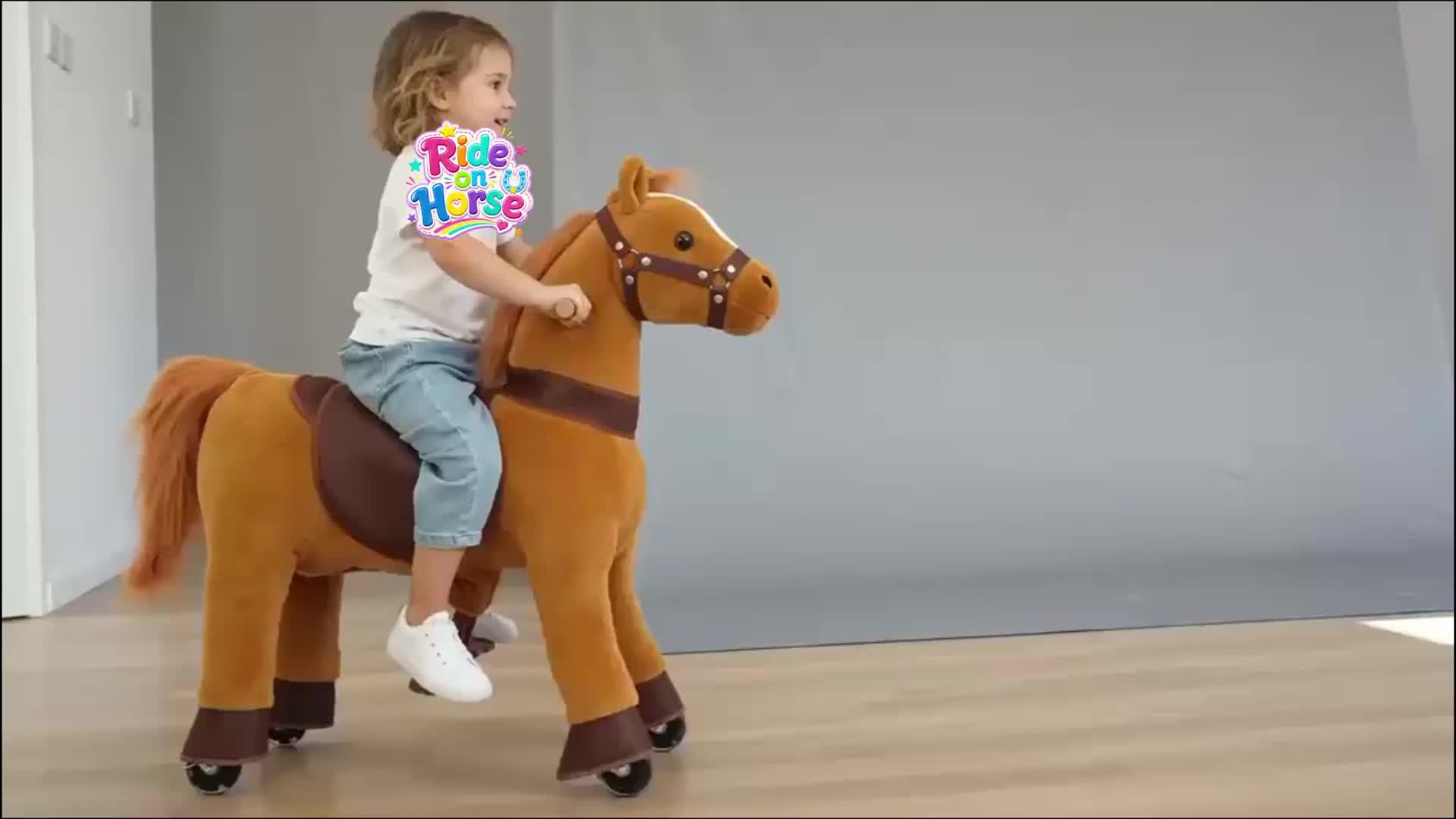 Image thumbnail 8 of 8 of Mechanical Galloping Ride-On Pony Ride-On Toy - Brown