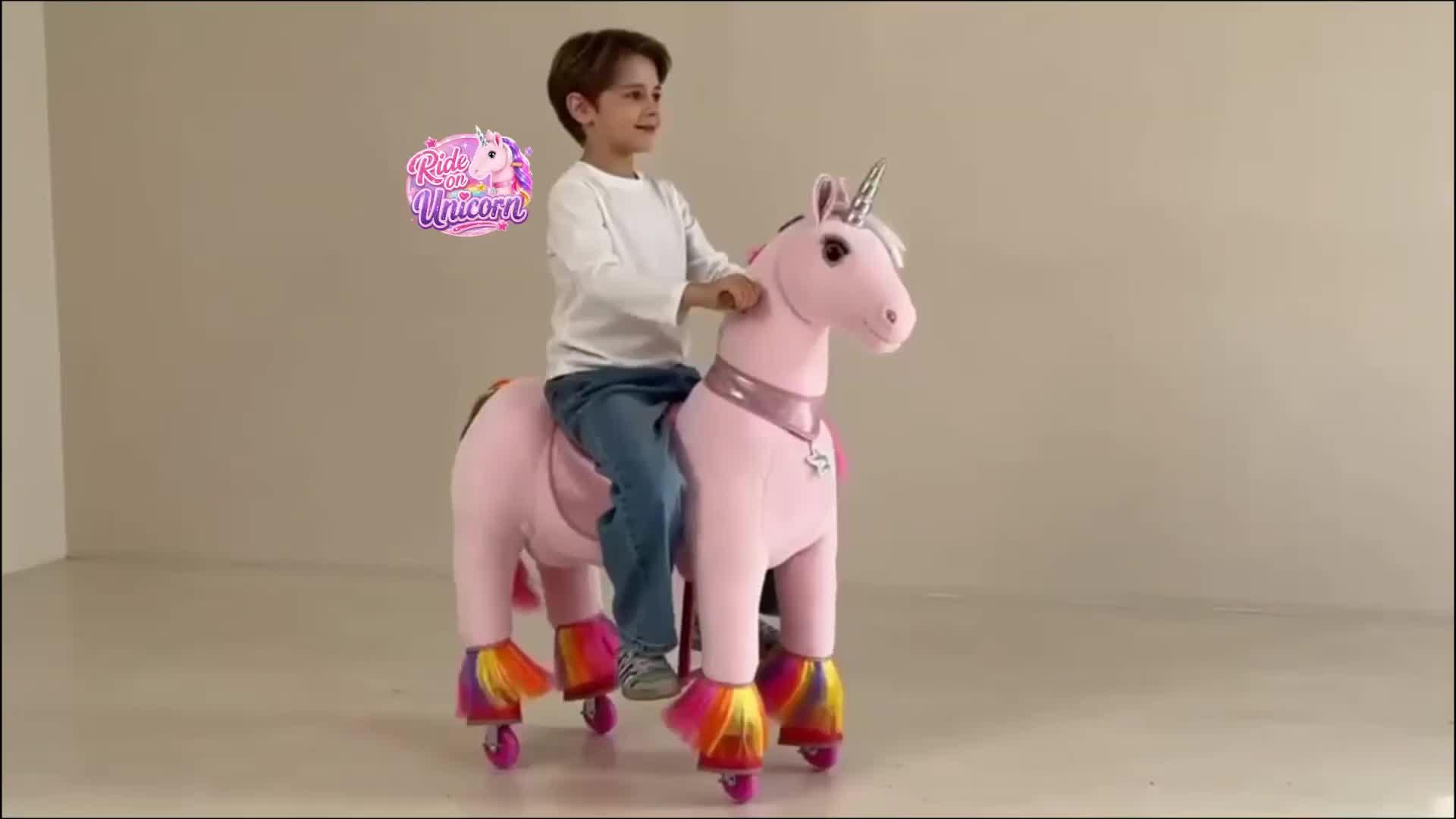 Image thumbnail 8 of 8 of Magical Unicorn Ride-On Toy - Pink