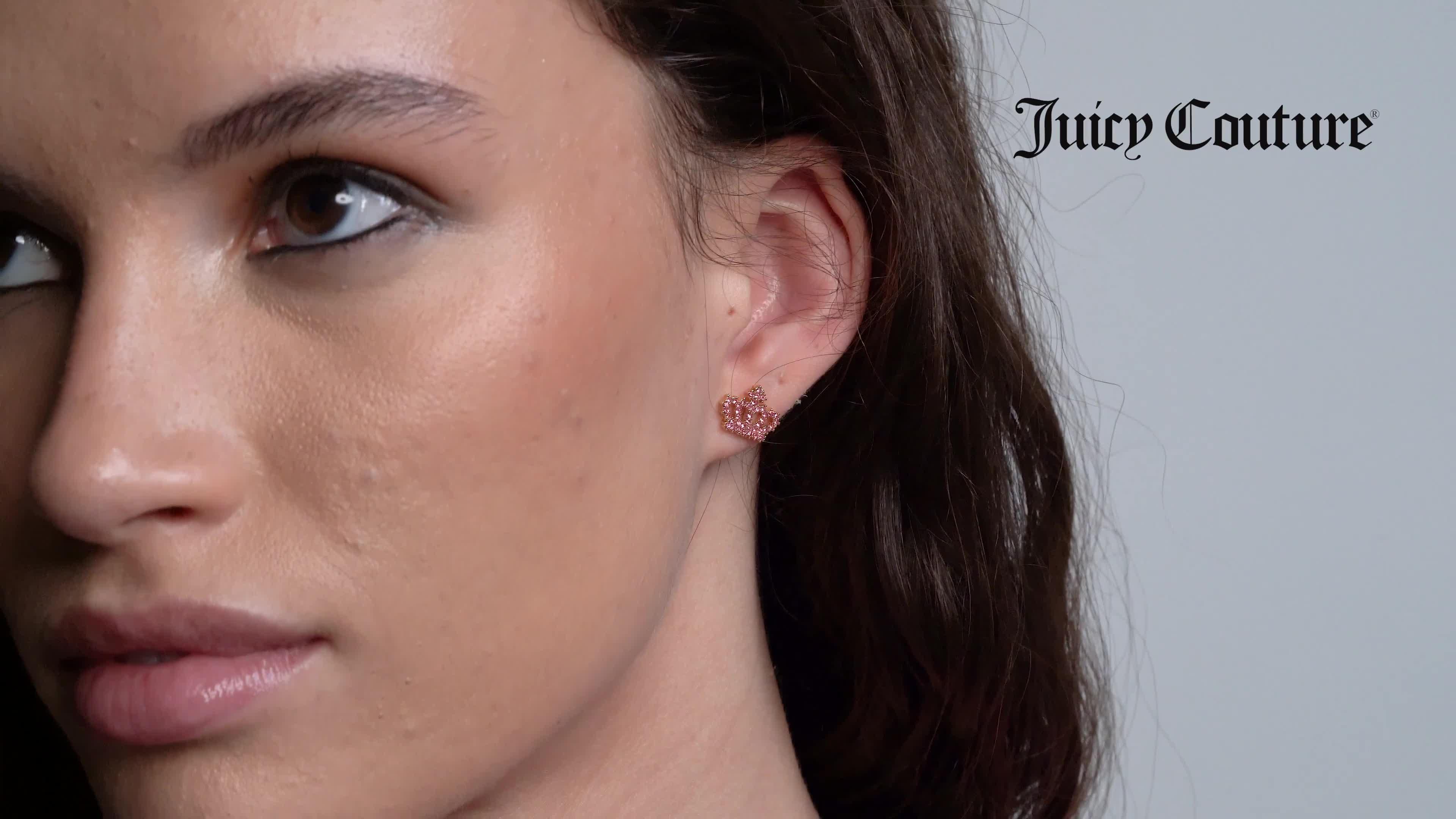 Image thumbnail 7 of 7 of Juicy Couture Crystal Motif Crown Stud Earrings