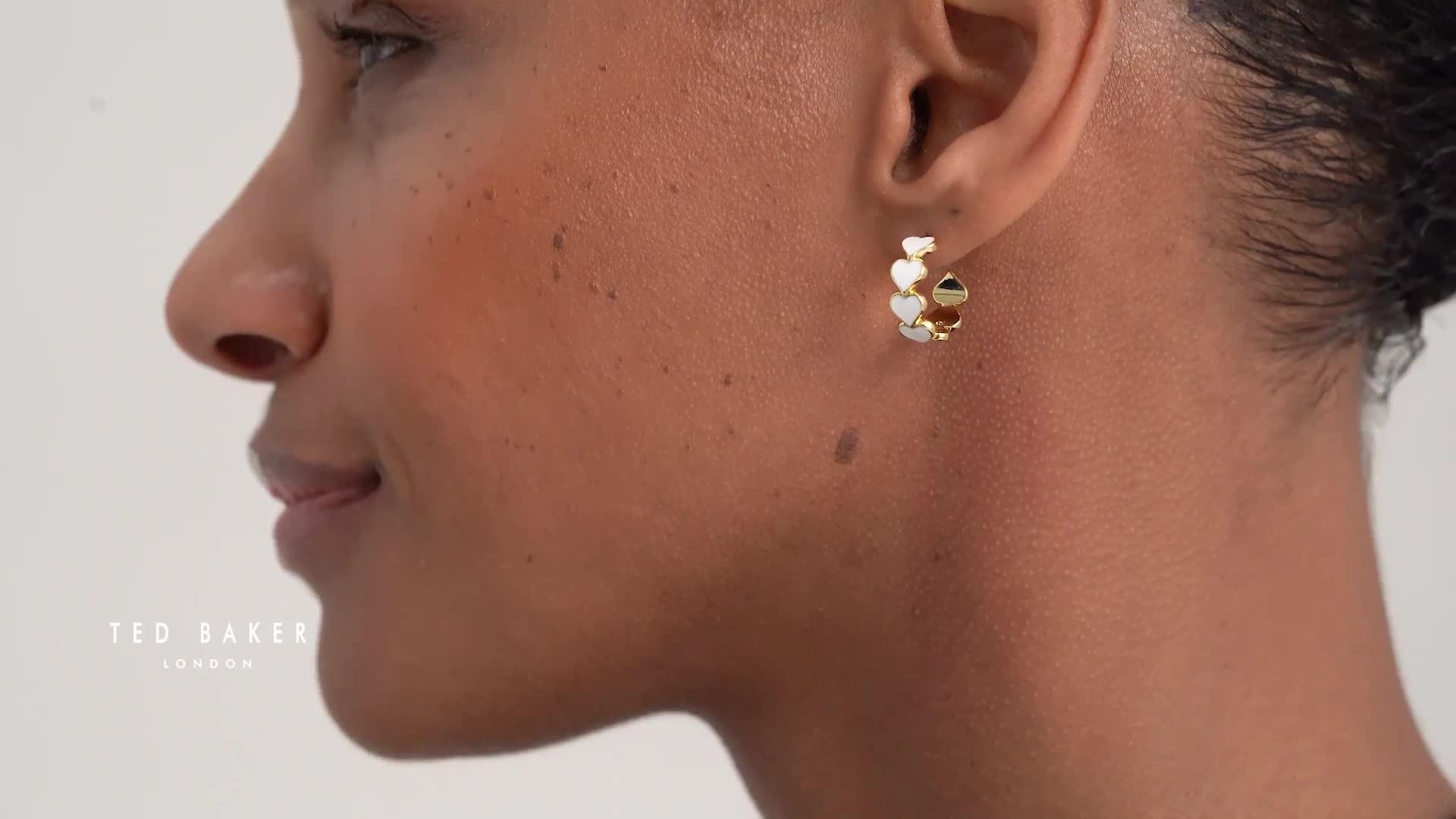 Image thumbnail 7 of 7 of Ted Baker HANNAH: Enamel Heart Hoop Earrings